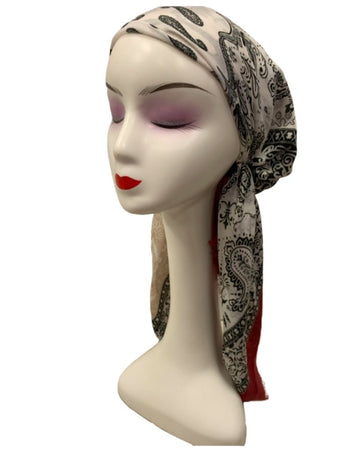 HSB6 Printed Cotton Pre-Tied Headscarf Bandanna